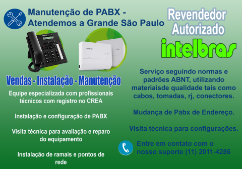 Manutenção de PABX em Osasco - Autorizada Intelbras